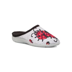 Pantofole grigie con stampa coccinella da Donna Italia Trend