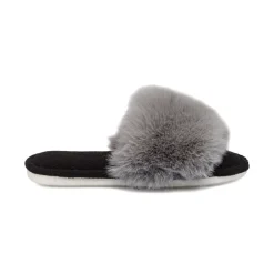 Pantofole grigie da donna in pelliccia sintetica Lora Ferres