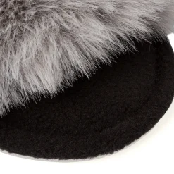 Pantofole grigie da donna in pelliccia sintetica Lora Ferres