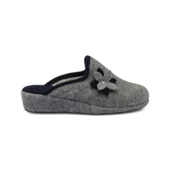 Pantofole grigie da donna con fiore Stilrosa
