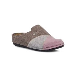 Pantofole in feltro bicolore rosa e beige da Donna Flex'is