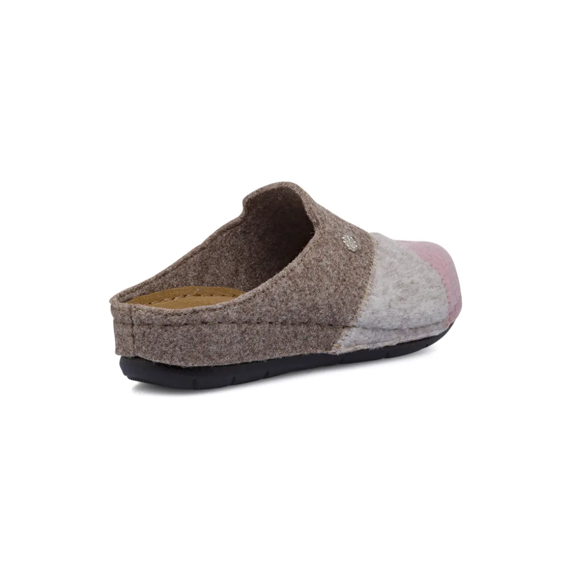 Pantofole in feltro bicolore rosa e beige da Donna Flex'is