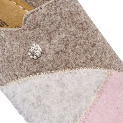 Pantofole in feltro bicolore rosa e beige da Donna Flex'is