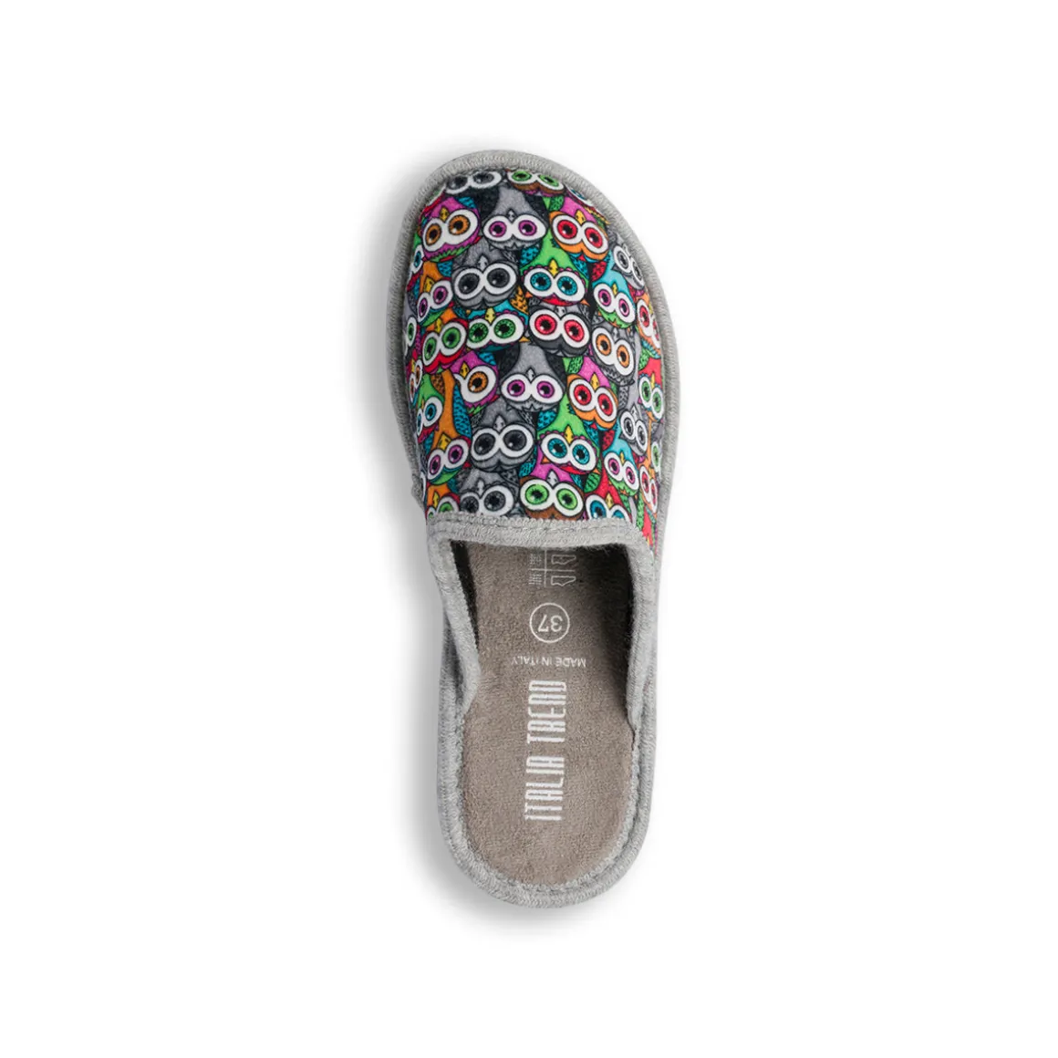Pantofole multicolore da Donna con gufi Italia Trend