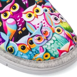 Pantofole multicolori da Donna con stampa gufi Italia Trend
