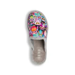 Pantofole multicolori da Donna con stampa gufi Italia Trend