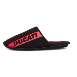 Pantofole nere da uomo con dettagli rossi Ducati