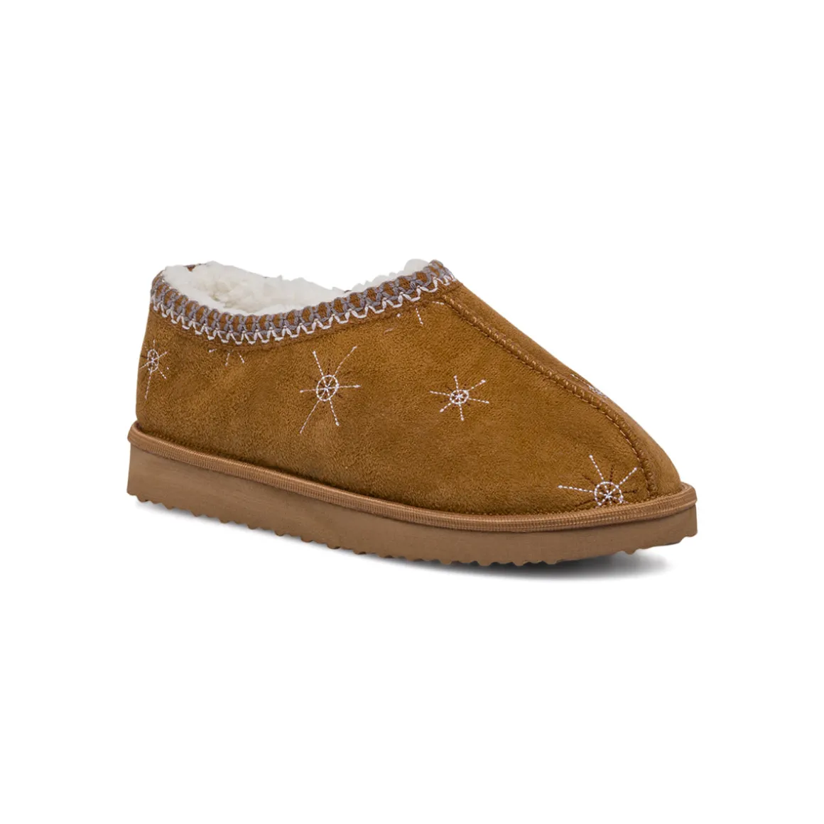 Pantofole ocra da Donna con ricamo stelle Lora Ferres