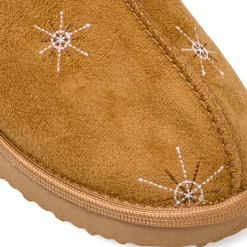 Pantofole ocra da Donna con ricamo stelle Lora Ferres