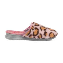 Pantofole rosa con dettaglio leopardato da Donna Tiglio