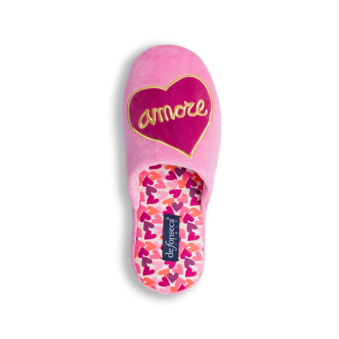 Pantofole rosa da Donna con cuori De Fonseca