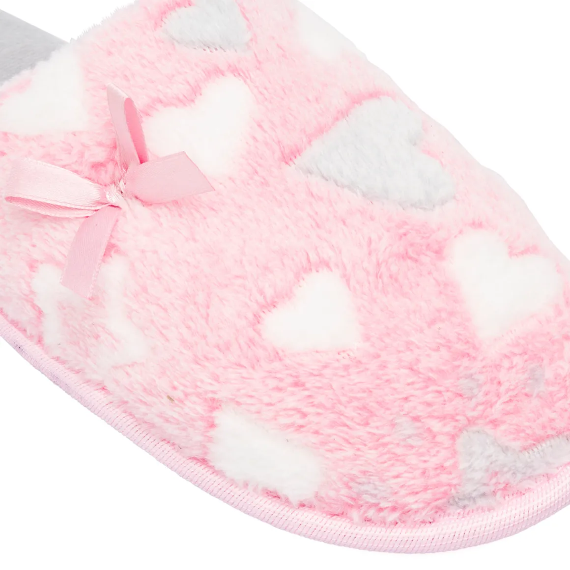 Pantofole rosa da Donna effetto pelliccia con fiocco Griff