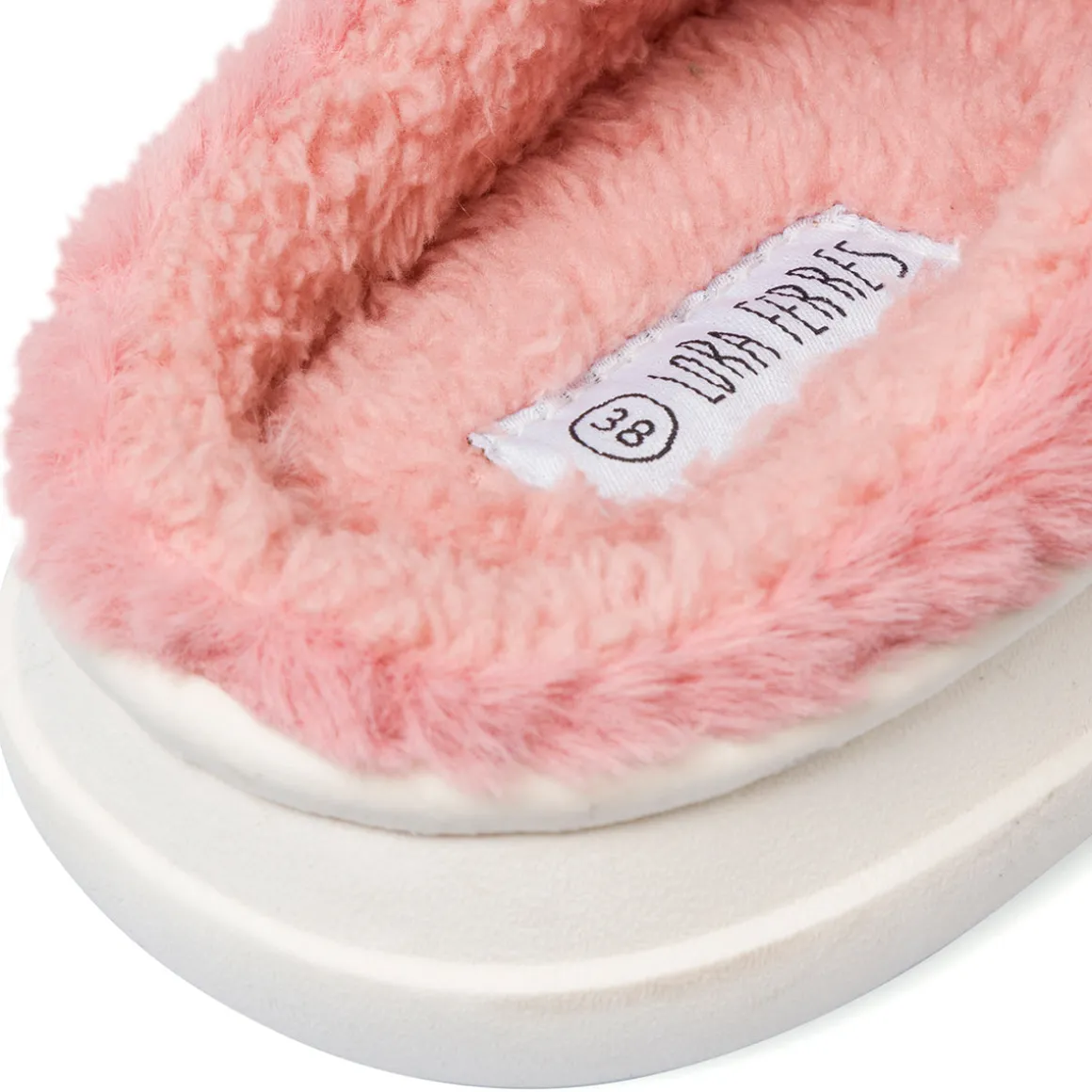 Pantofole rosa da donna in pelliccia sintetica Lora Ferres