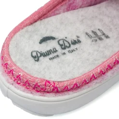 Pantofole rosa da Donna in tessuto con dettagli glitter Italia Trend