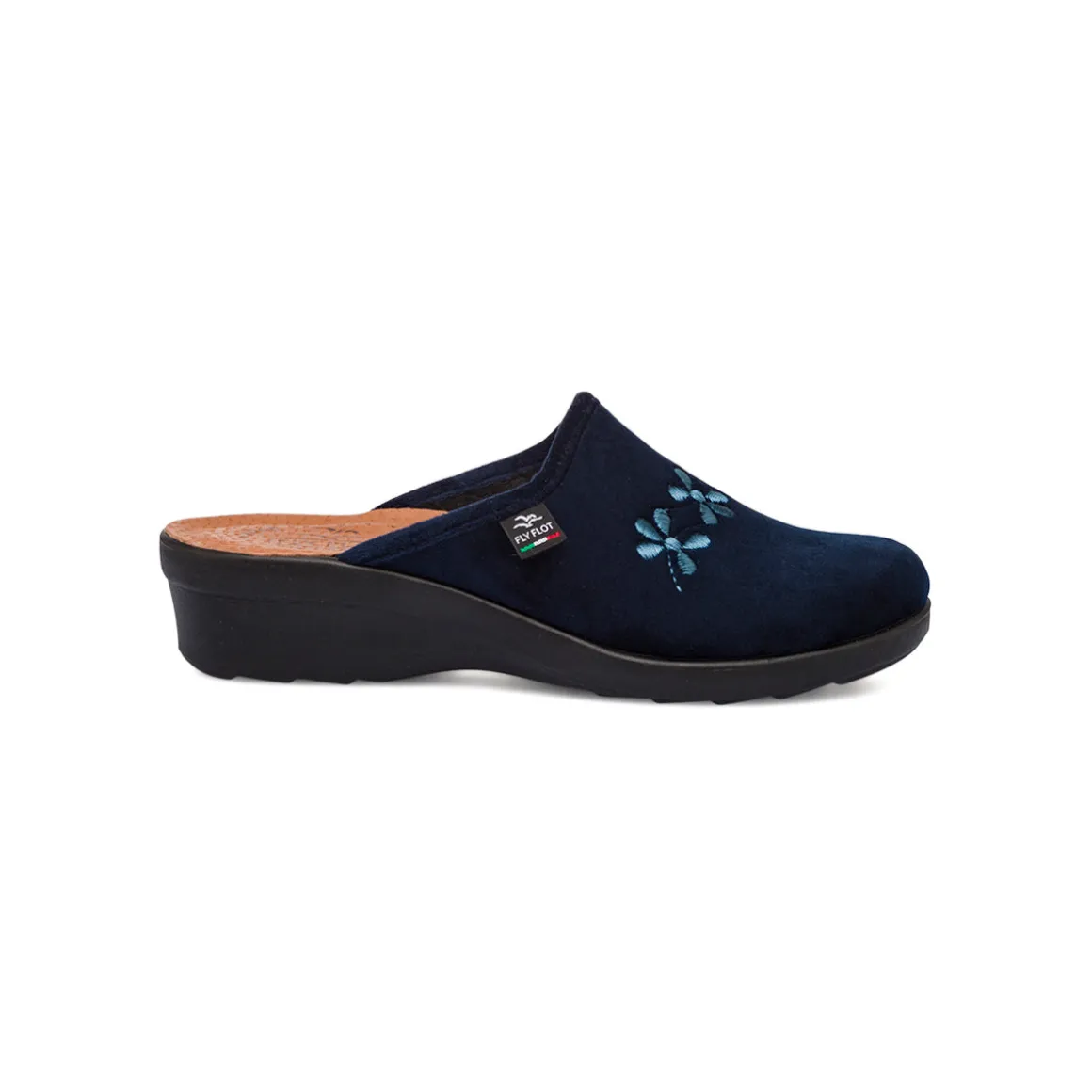 Pantofole sanitarie blu da Donna Fly Flot con fiori