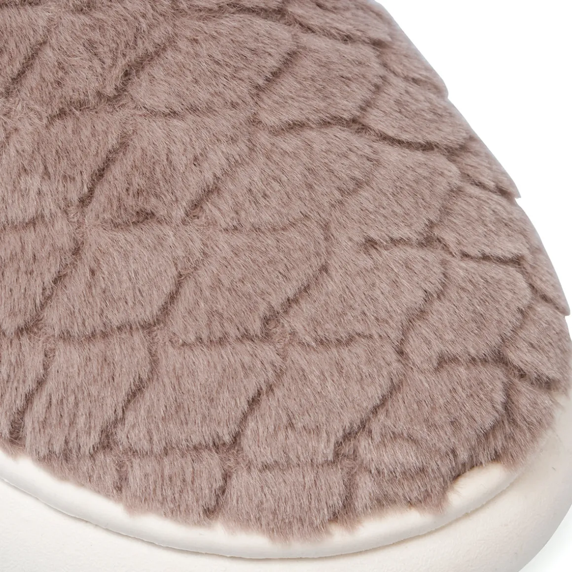 Pantofole taupe da donna in pelliccia sintetica Lora Ferres