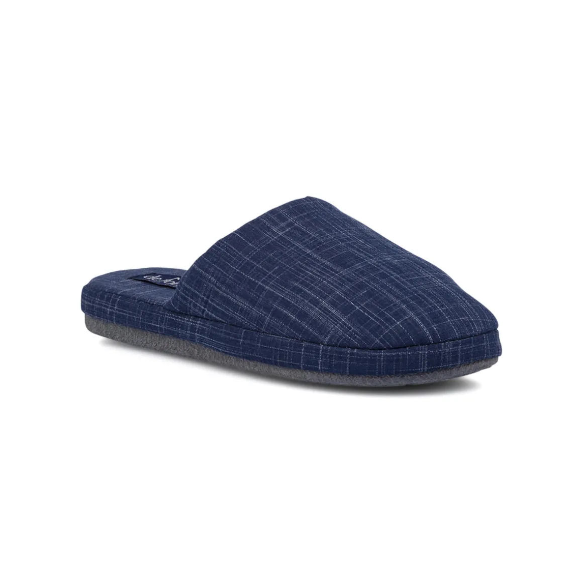 Pantofole Uomo in Tessuto Blu con Trama Melangiata De Fonseca
