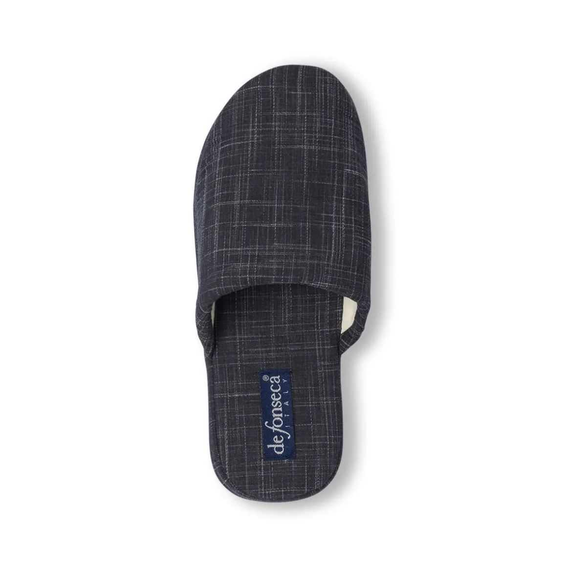 Pantofole Uomo in Tessuto Grigio con Trama Melangiata De Fonseca