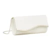 Pochette bianca da Donna con dettaglio in metallo e catena Lora Ferres