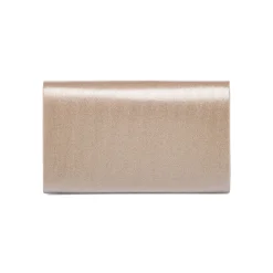 Pochette da donna champagne con glitter con logo dorato Lora Ferres