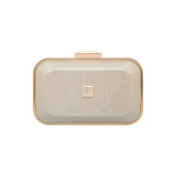 Pochette da donna oro glitter con logo Lora Ferres