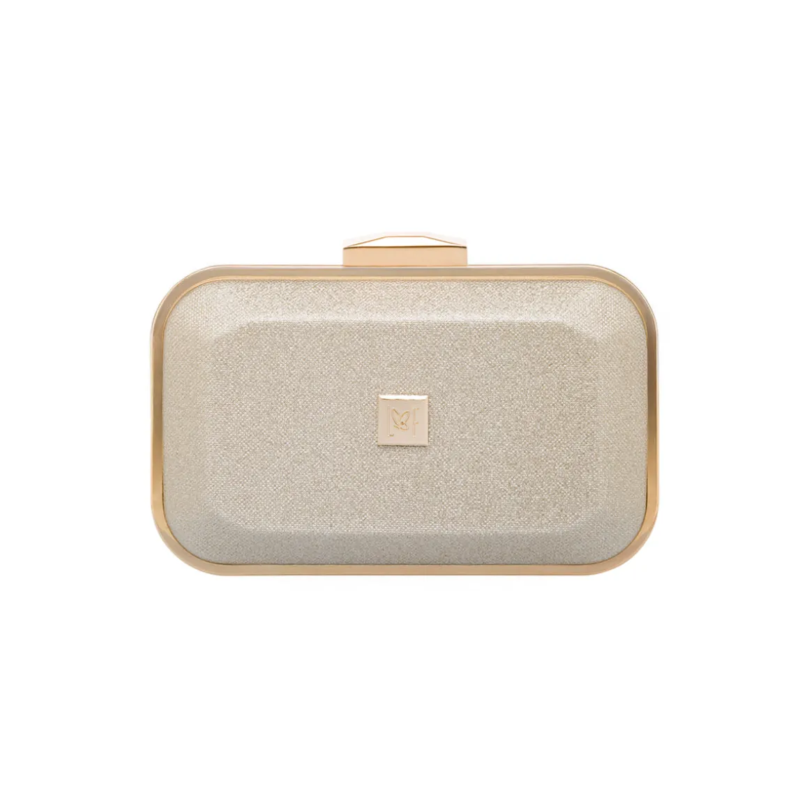 Pochette da donna oro glitter con logo Lora Ferres