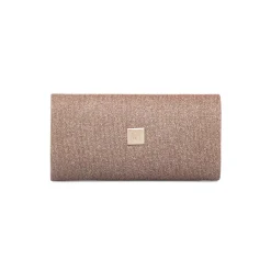 Pochette da donna oro rosa con glitter con logo Lora Ferres