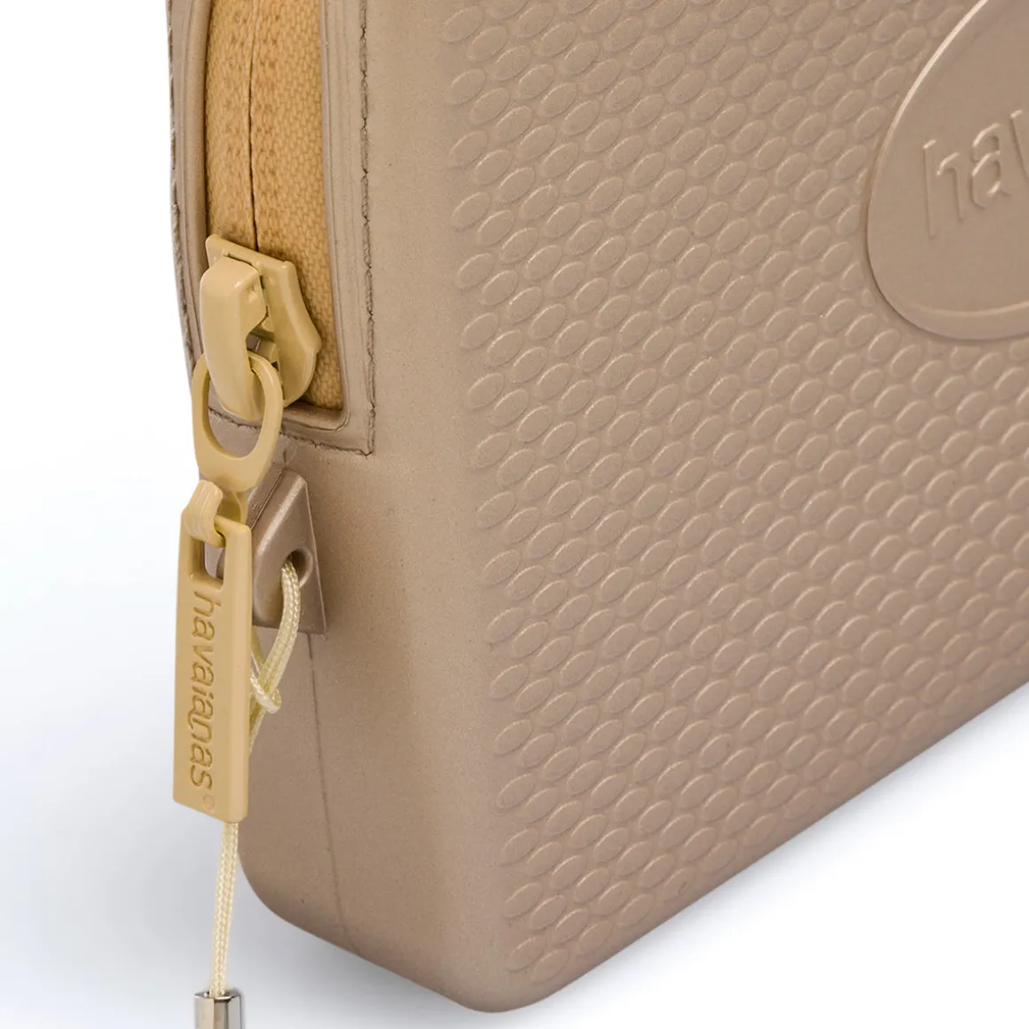 Pochette oro champagne metalizzato in gomma da donna Havaianas Minibag Plus