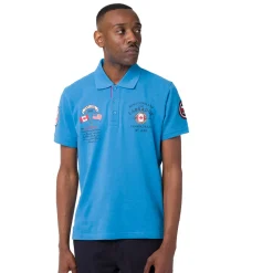 Polo Azzurra da Uomo in Cotone con Ricami e dettagli Canada Trail