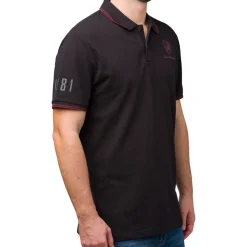 Polo nera da uomo Tonino Lamborghini con logo