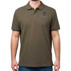 Polo verde militare da uomo Tonino Lamborghini con logo