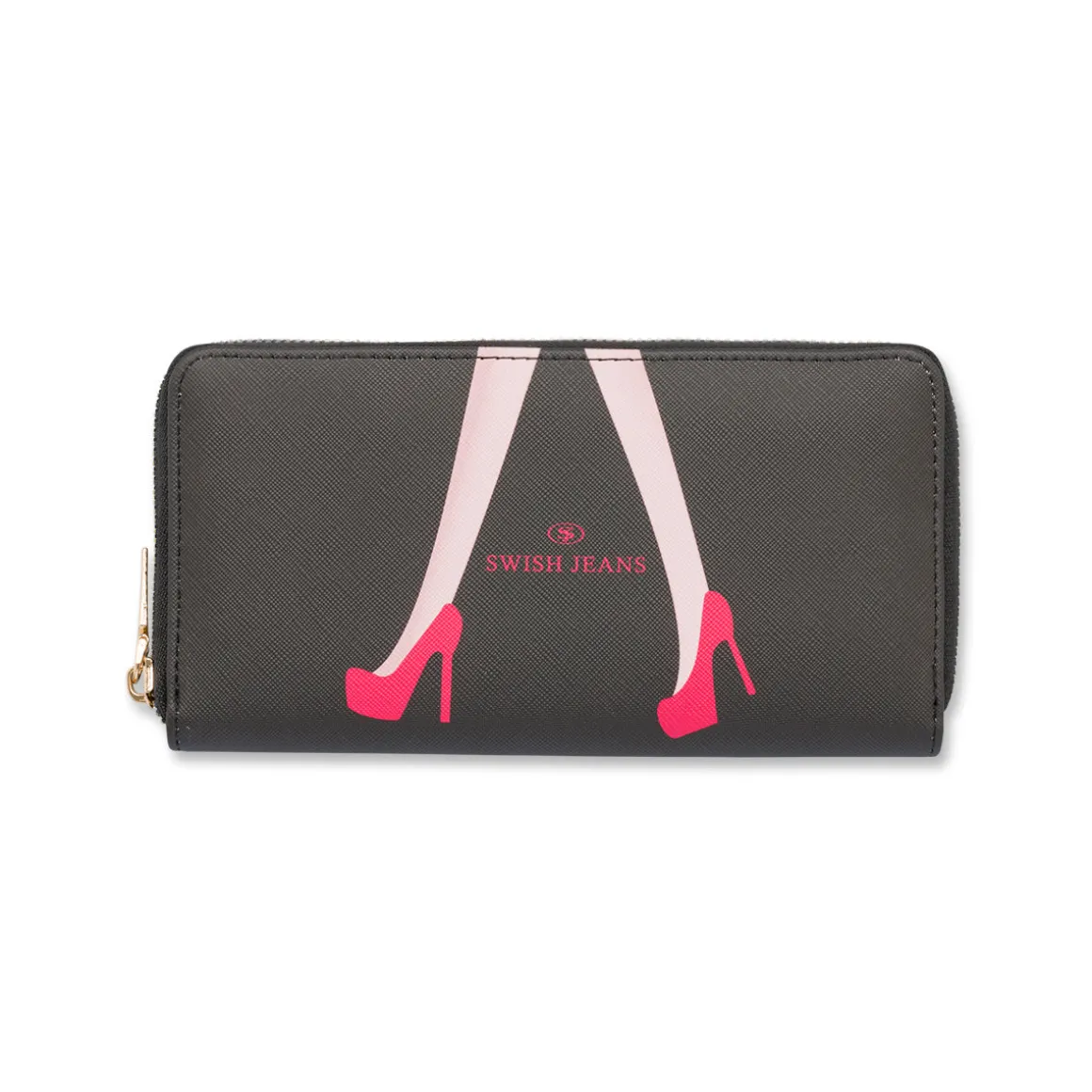 Portafoglio da donna nero con gambe Swish Jeans