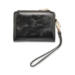 Portafoglio da donna nero con logo Lora Ferres