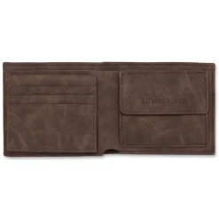 Portafoglio da uomo marrone con logo metallico Lumberjack