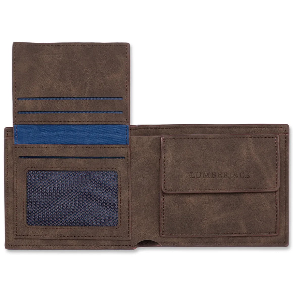Portafoglio da uomo marrone con logo metallico Lumberjack