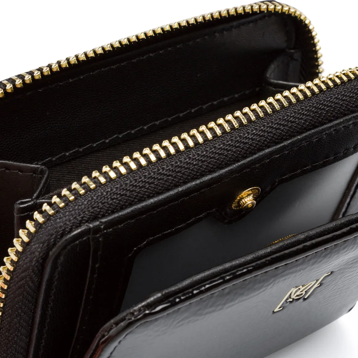 Portafoglio nero con zip da Donna Lora Ferres