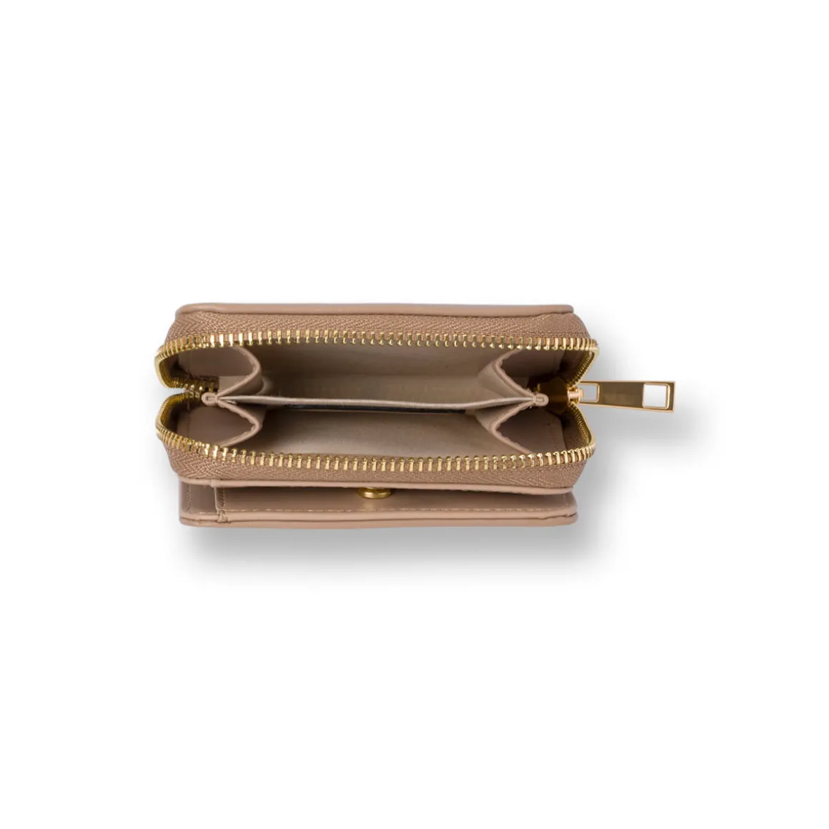 Portafoglio taupe con zip da Donna Lora Ferres