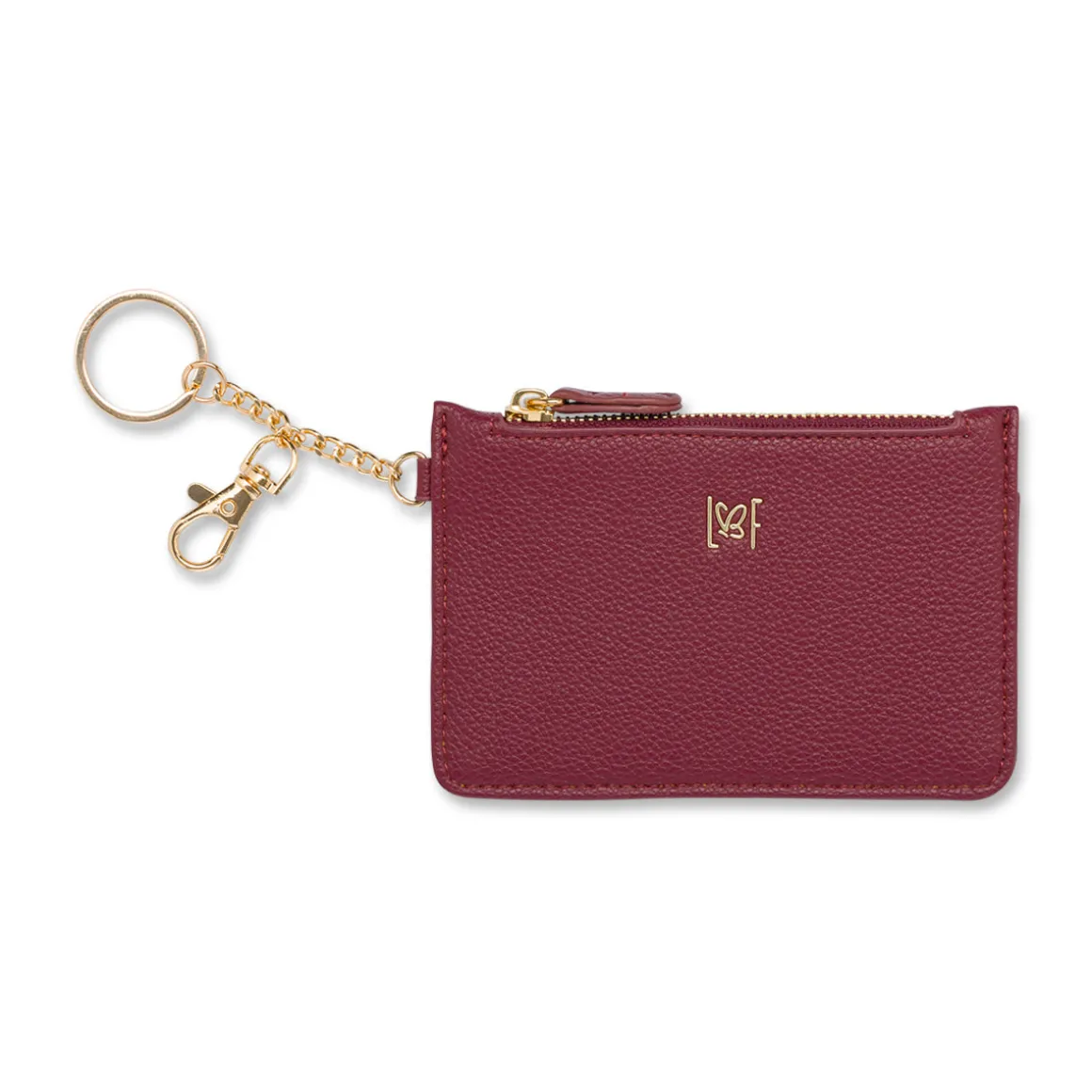 Portamonete con Chiusura a Zip Bordeaux da Donna Lora Ferres