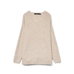 Pullover Beige da Donna con scollo a V Vero Moda