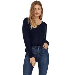 Pullover Blu da Donna con scollo a V Vero Moda