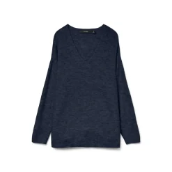 Pullover Blu da Donna con scollo a V Vero Moda