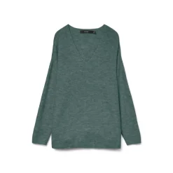 Pullover verde da Donna con scollo a V Vero Moda