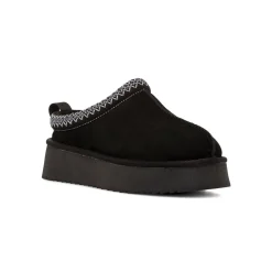 Sabot imbottite da Donna con suola platform effetto scamosciato nero Americanino