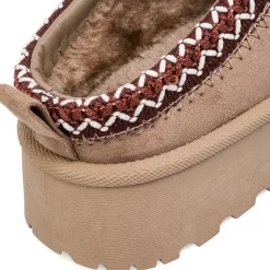Sabot imbottite da donna khaki con dettaglio cucitura Lora Ferres