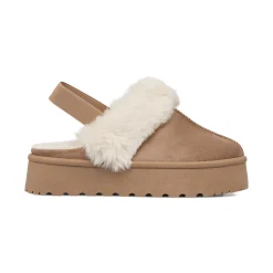 Sabot imbottite effetto scamosciato beige da Donna Lora Ferres