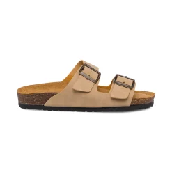 Sandali beige da donna con doppio cinturino e fibbia Italia Trend