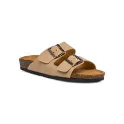 Sandali beige da donna con doppio cinturino e fibbia Italia Trend