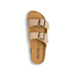 Sandali beige da donna con doppio cinturino e fibbia Italia Trend