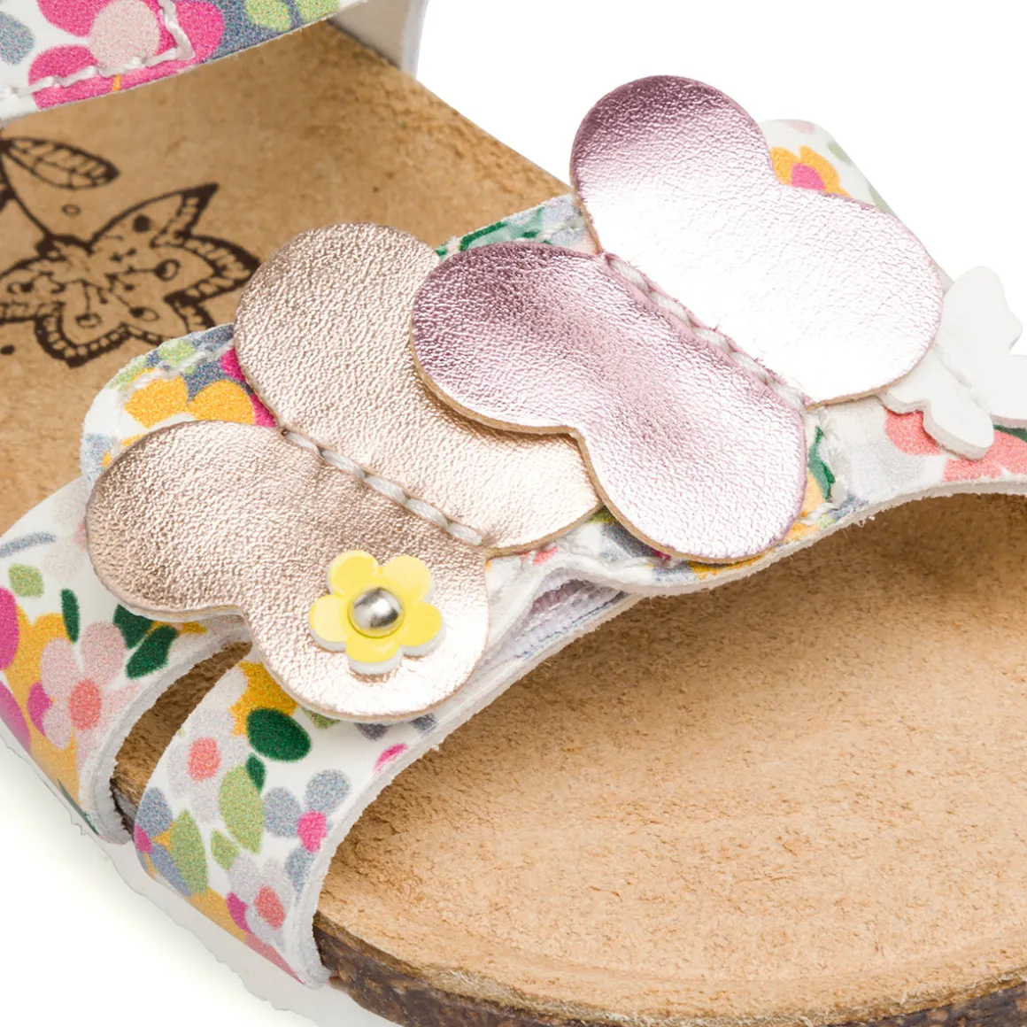 Sandali bianchi da bambina Primigi con stampa colorata e farfalle