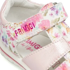 Sandali Bianchi e rosa da Bambina Primi Passi con stampa fiori Primigi